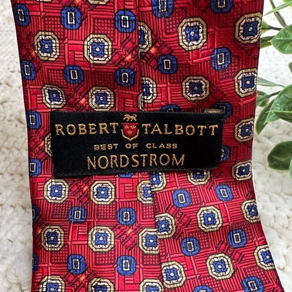 Robert TALBOTT Men’s Set of 2 Hand Sewn Finest Silk Ties Geo Print USA MADE - Picture 5 of 16